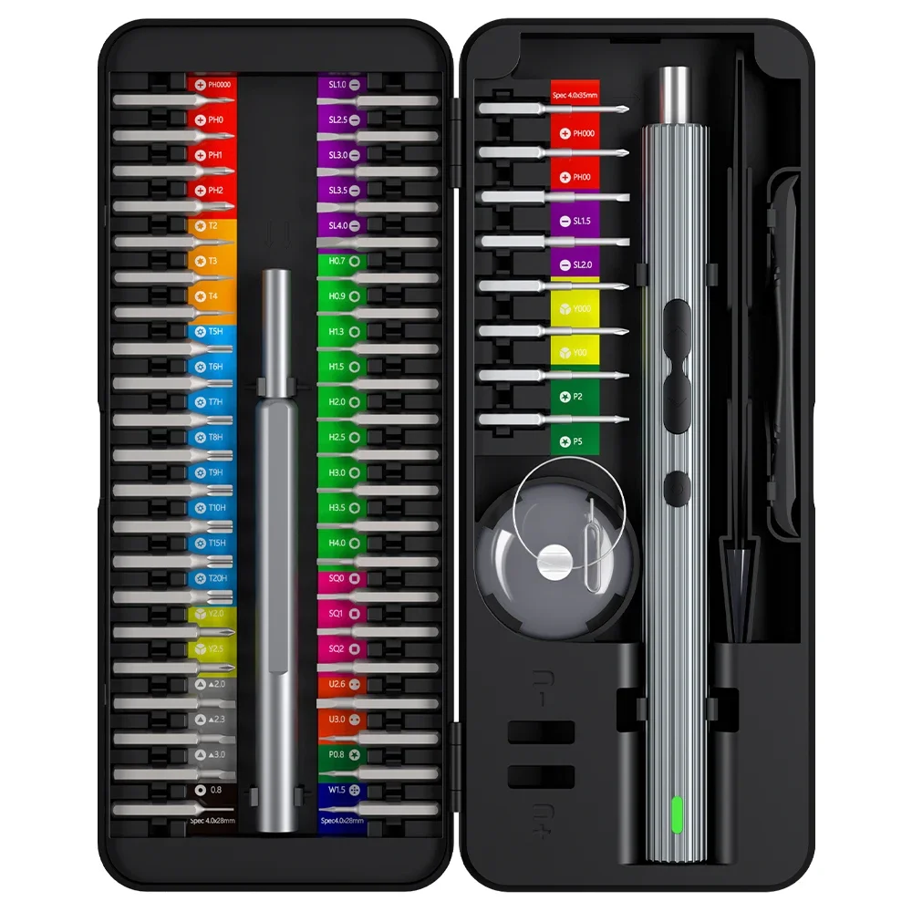 58‑in‑1 Electric Screwdriver Kit, Dual‑Mode, S2 Steel Color‑Coded Bits Magnetic Storage for Phone Laptop Game Console Repair
