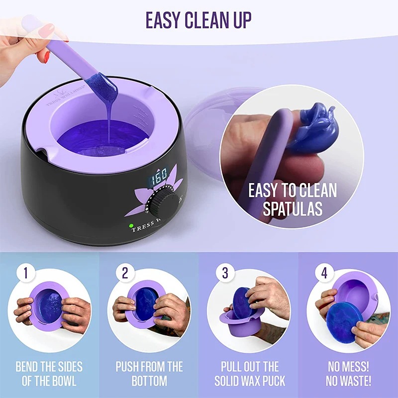 (Ce14)Wax Warmer Thickening Heat-resistant Silicone Bowl Hair Removal Wax Replacement Pot Bowl Hair Removal Reusable Waxing Pot