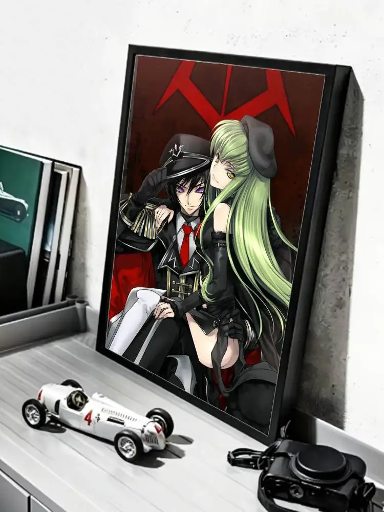 Code Geass Character C.C And Lelouch   Poster HD Self Adhesive Waterproof Wall Art Ideal for Home Office Dorm Gift