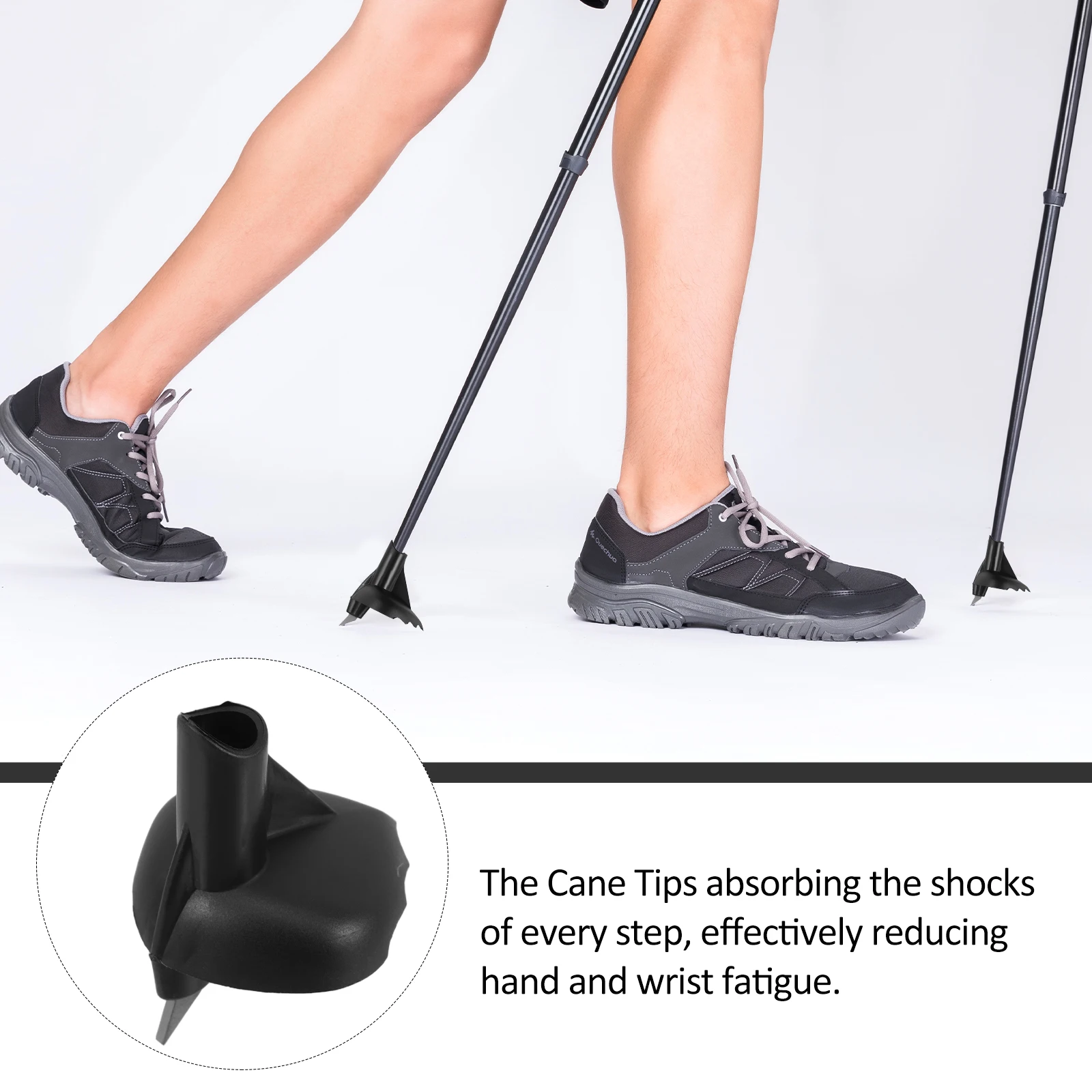 

Trekking Pole Replacement Black Nylon and Tungsten Steel Hiking Tips Travel