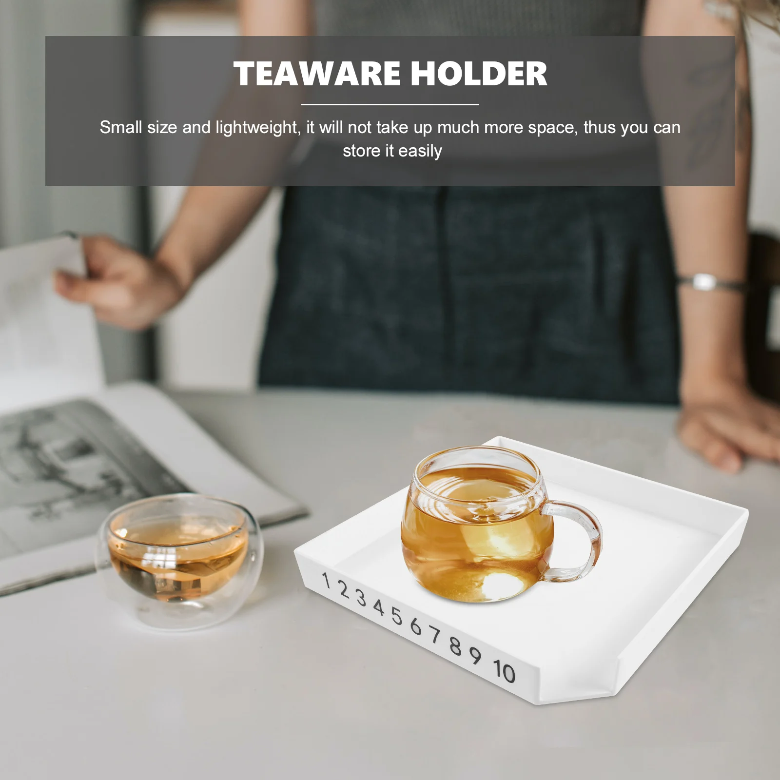 

White Tea Evaluating Tray Thickened Melamine Material Perfect for Tea Rooms Small Size Lightweight Storage Home Kitchen