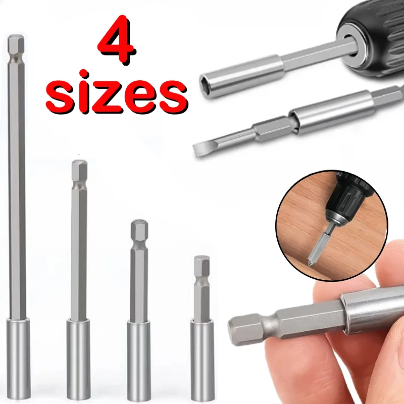 Hexagonal Handle Extension Connecting Rod High-quality Unversal Magnetic Screwdriver Drill Bit Tool Auto Accessories 4 Sizes