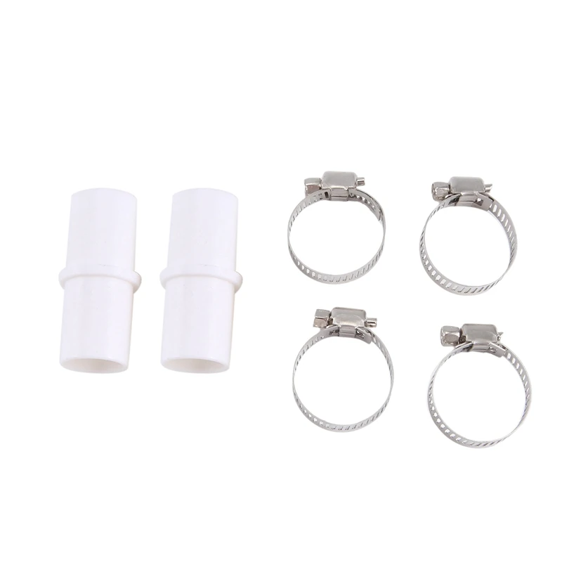 2 Pieces Washing Machine Drain Hose Connectors Washer Extension Adapter With 4 Pieces Drain Hose Clamps