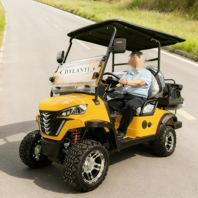 الاتجاه الجديد للصين للأداء العالي والطاقة العالية والجودة المستقرة 6 مقاعد 5000 وات عربة جولف كهربائية فاخرة للطرق الوعرة