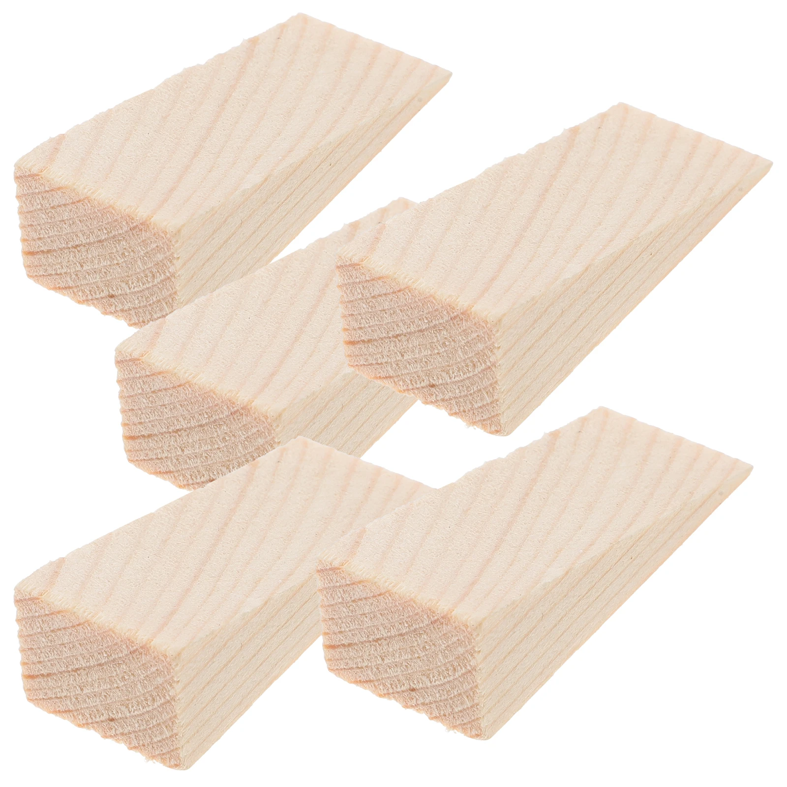 

5pcs Wood Triangle Wedge Small Doorstops Heavy Duty Finger Protector Anti Slip Door Holder Perfect Home Office Hardware