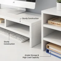 New Laptop Computer Elevated Stand for Desktop Monitor Base - Office Desk Storage Rack - Storage and Elevation Stand 5