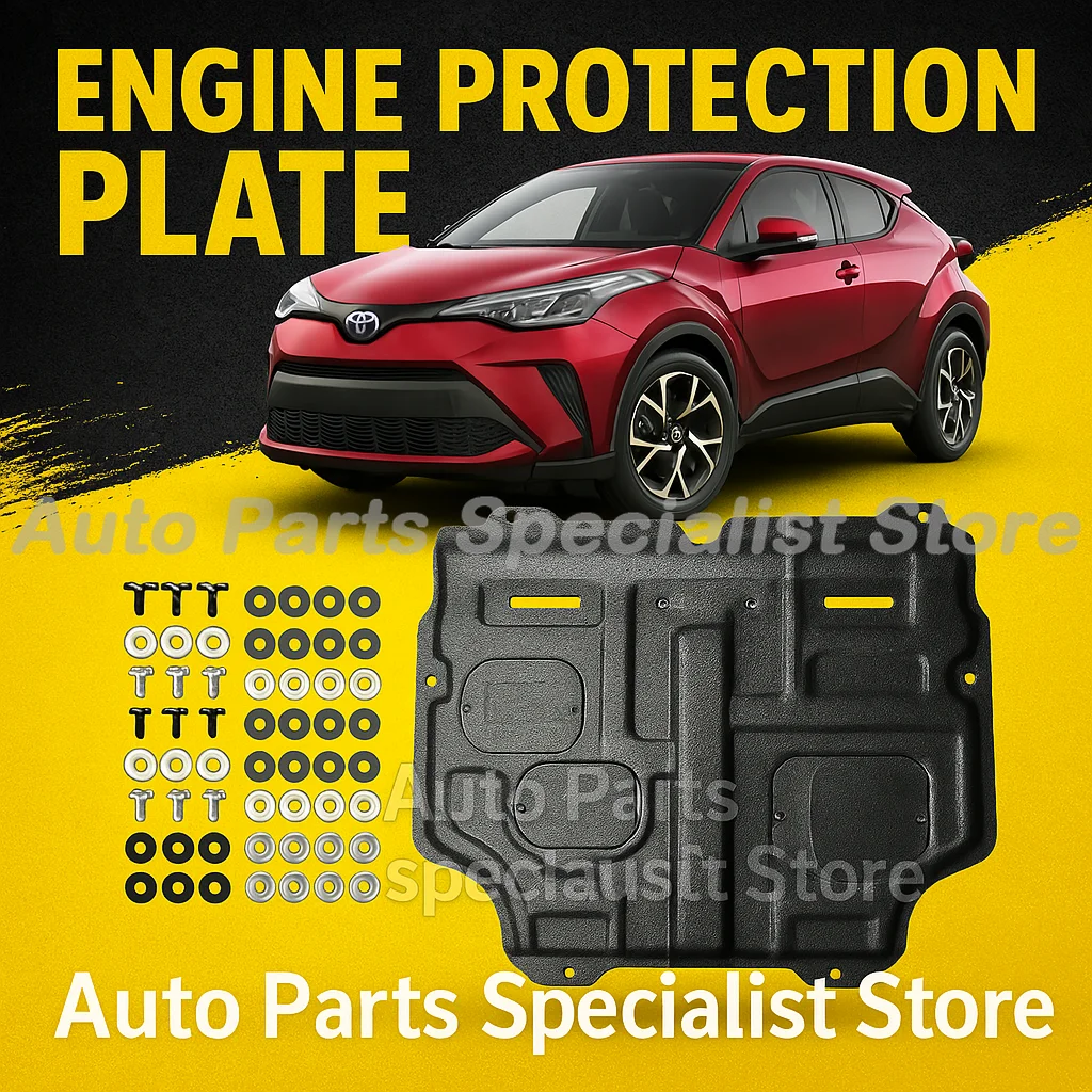 

For Toyota C-HR 2018-2022 Under Engine Guard Board Splash Shield Mud Fender Plate Cover Black Car Mudflap Mudapron Mudguard Lid