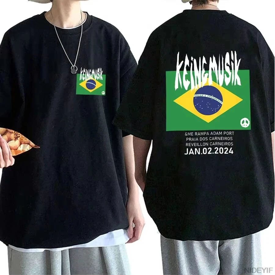 

Brazil Keinemusik Tour inspired Cotton TeeMusic Festival Outfit T Shirt Men Women Short Sleeve Men Hip Hop Clothes Sportwear K30