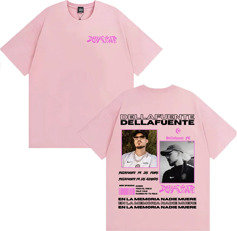 مغني الراب Dellafuente جولة غطاء الجرافيك تي شيرت الرجال النساء خمر موضة الهيب هوب الشارع تي شيرت عادية الراحة المتضخم تي شيرت #4