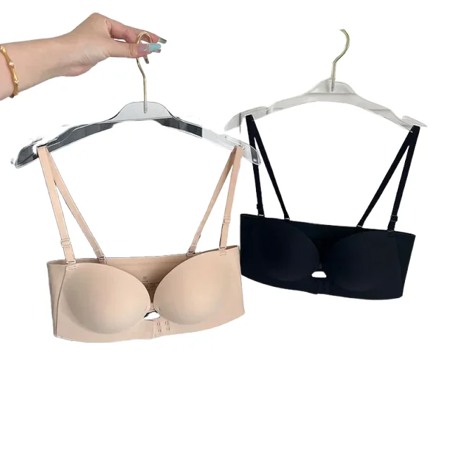 

KUCLUT Strapless Bra Invisible Foundation Liquid Double Front Buckle Beautiful Back Anti-Slip Small Chest Gathered Beauty Bac