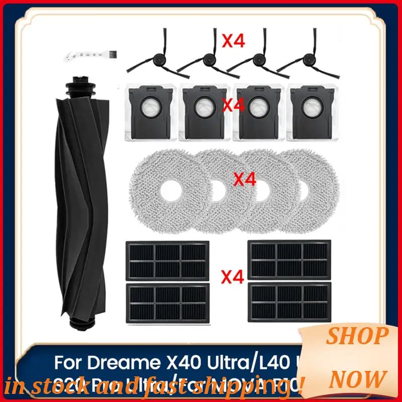 ل Dreame X40 Ultra/L40 Ultra/S20 Pro Ultra/MOVA P10 Ultra أجزاء المكنسة الكهربائية تصفية الجانب فرشاة كيس الغبار ممسحة منصات حار!