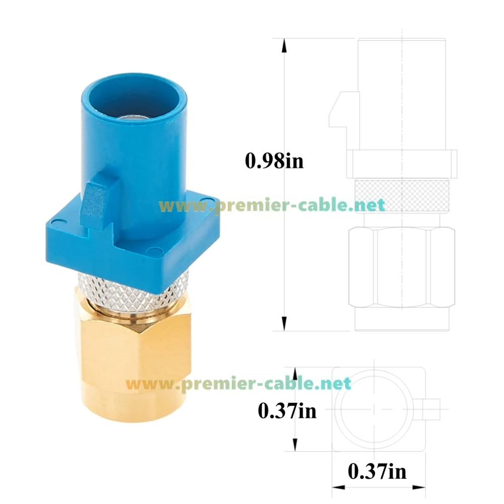 FAKRA Z Stecker auf SMA Stecker Adapter 50 Ohm Automotive RF Koaxial-Fahrzeugantennenanschluss für GPS GNSS 4G LTE Telematik Satellit – Detail 3