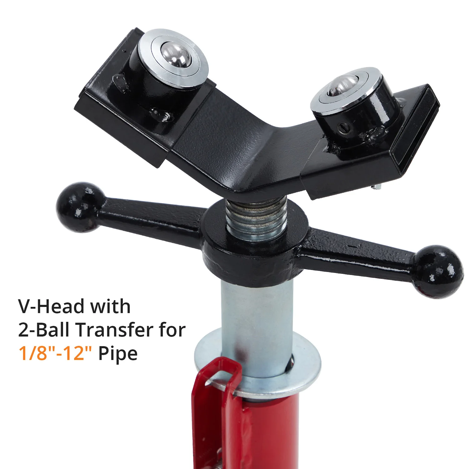 حامل مقبس أنبوبي برأس على شكل حرف V مع نقل كرويين 28-52 بوصة ارتفاع قابل للتعديل 1/8 بوصة - 12 بوصة سعة أنبوب واسعة سعة تحميل 2500 رطل