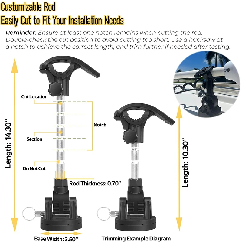Immagine 5: Supporto per stabilizzatore motore per peschereccio elettrico per Minn Kota Terrova, Riptide, Ulterra, PowerDrive include asta extra