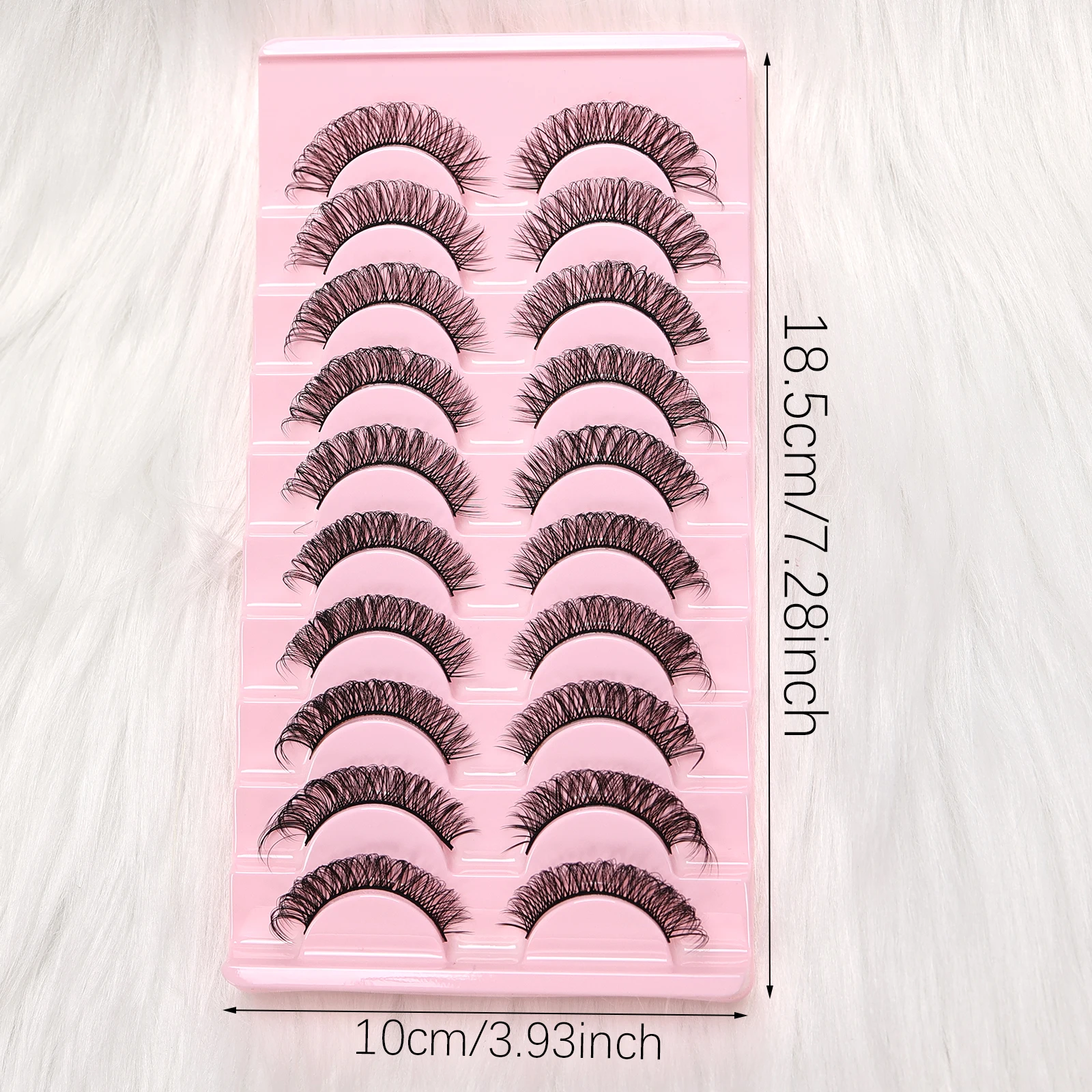 10 paar D Curl Russische nepwimpers - Zachte nep-nerts Herbruikbaar, langdurig Gemakkelijk aan te brengen, perfect voor feest-/dagelijkse make-up