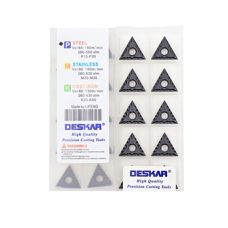 DESKAR TNMG160404-CQ LF9218 CNC Herramienta De Torneado Lathe Tools Triangle Turning Inserts Carbide Cutting Blades