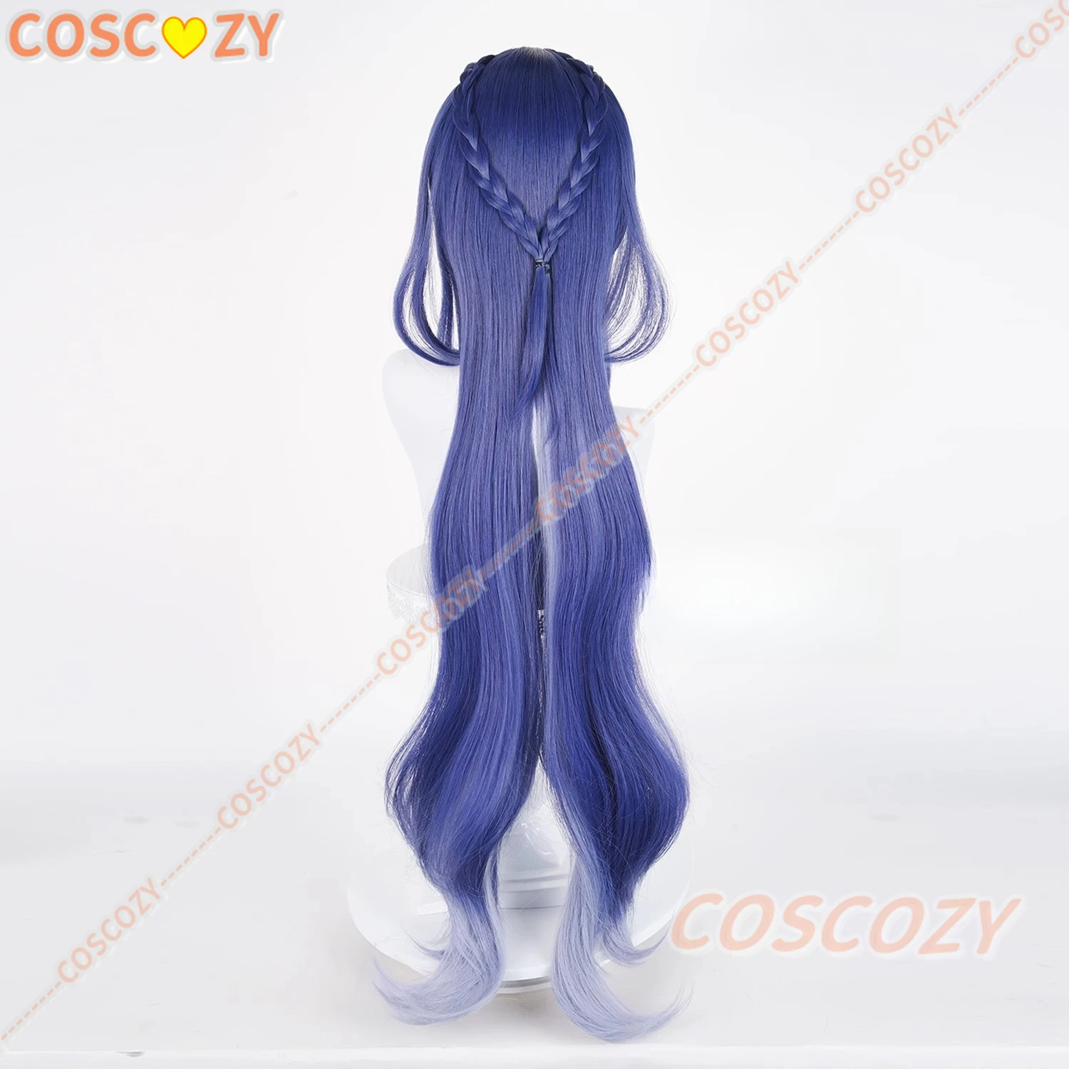 Game Genshin Impact Lauma Cosplay Pruik Lauma Lang Haar Blauwachtig Violet Hoogtepunten Pruik Voor Hallowmas Party Volwassen Vrouwen Mannen Rekwisieten