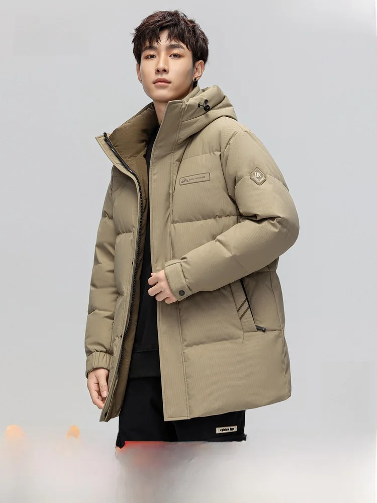 

Snow Flng Spring 2026 Men's ort Hooded down Jaet Thiened Outdoor Warm Windproof Polyester Fiber Busin Casual Sle