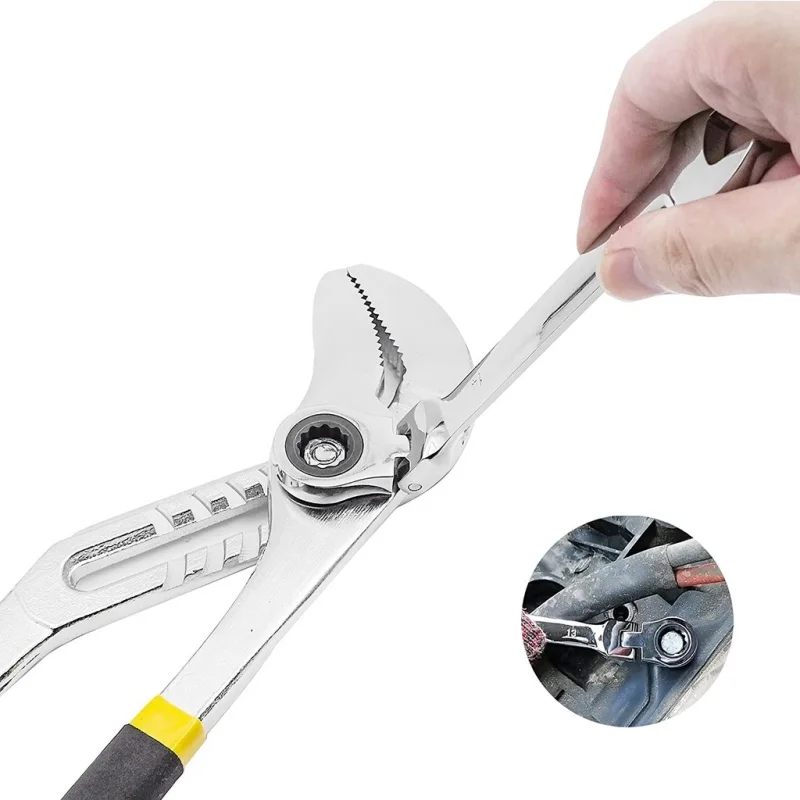 Adjustable Ratchet Wrench 8mm-12mm Flexible Combination Wrench Repair Quick Spanner for Bike Cars Mechanical Workshop Hand Tools