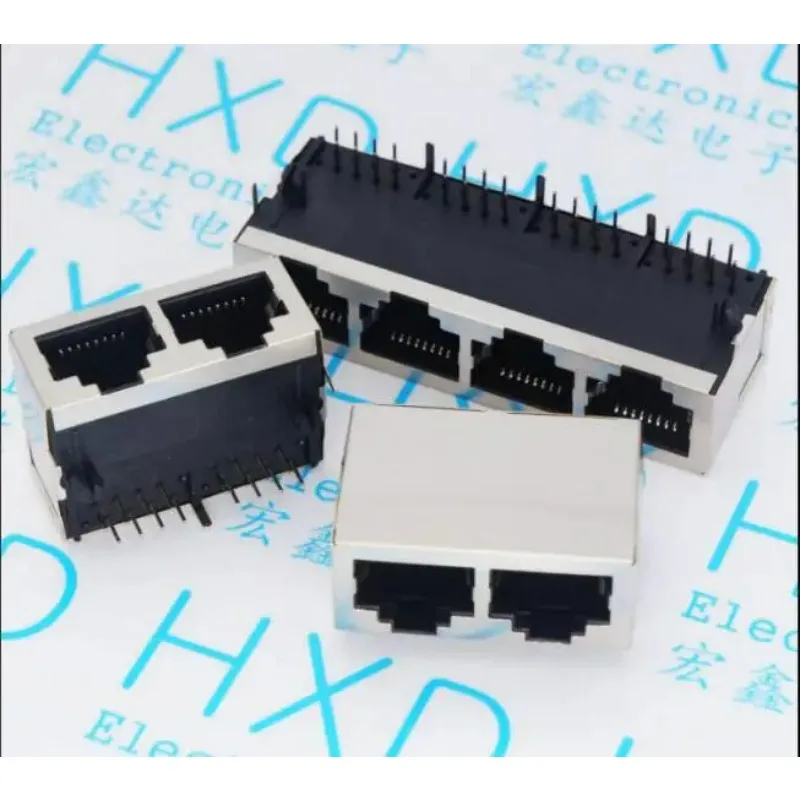 10pcs/lot RJ45 socket 59 1*2 /1*4 dual port four port 21mm network interface RJ45 socket 8P8C
