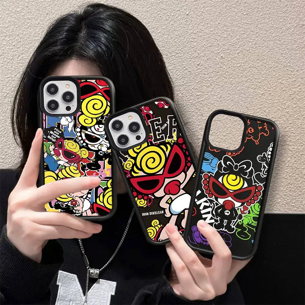 Japanische Mode Hysteric Mini PC+TPU Handyhülle für iPhone 11 12 13 14 15 16 17 Plus Pro Max Cover