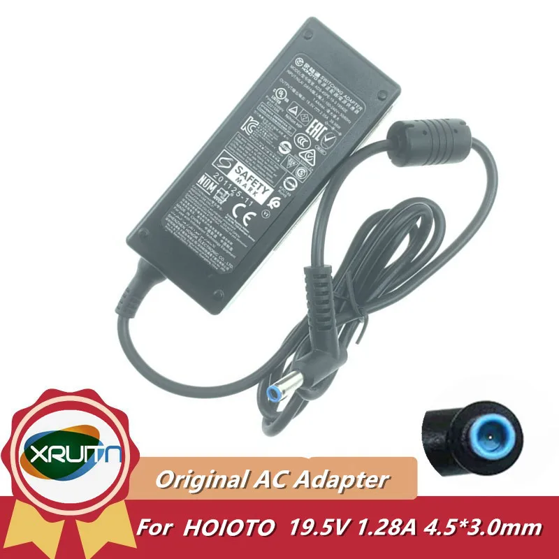 Genuine HOIOTO AC DC Adapter Charger for HP Monitor M22F M24F M27F Power Supply ADS-25PE-19-3 19525E 19.5V 1.28A 4.5*3.0mm 25W