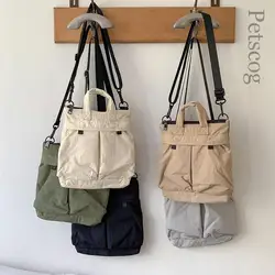 Borse a tracolla da donna in Nylon coreano borsa a secchiello portatile di grande capacità borse a tracolla per scuola universitaria in stile Preppy Casual