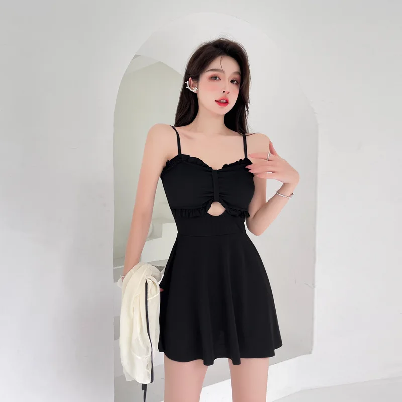 Traje de baño de talla grande para niña, baño térmico para mujer, cubierta larga para adelgazar, cubierta para el vientre, traje de baño de alta ade, traje de baño informal...