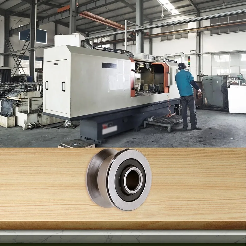 4PCS Sliding Rollers Bearing Set for T16.5 Shaped Groove Track 16.5 x 9 x 11 mm Bearing Steel Pulleys for Power Tools