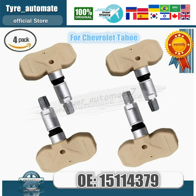 

4pcs TPMS Tire Pressure Sensors For Chevrolet Tahoe 2005-2006 TPMS Sensor 15114379