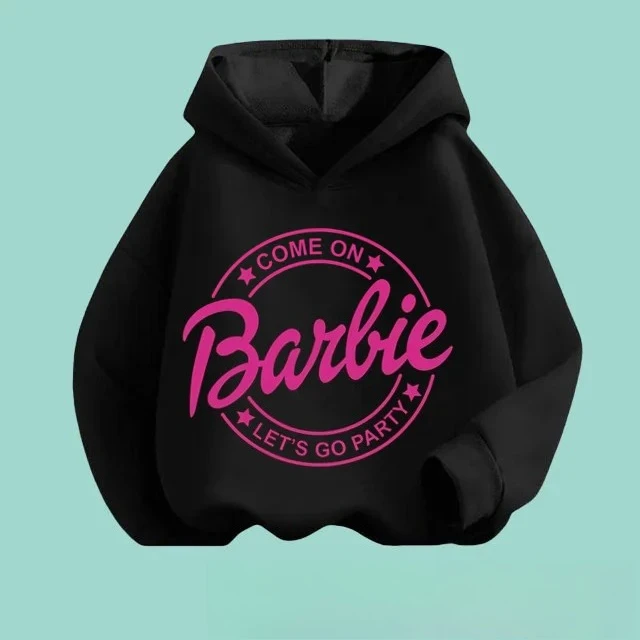 

The 2025 new autumn hoodie Barbie print children's sweatshirt is a top Korean children's kawaii and cute hoodie for autumn