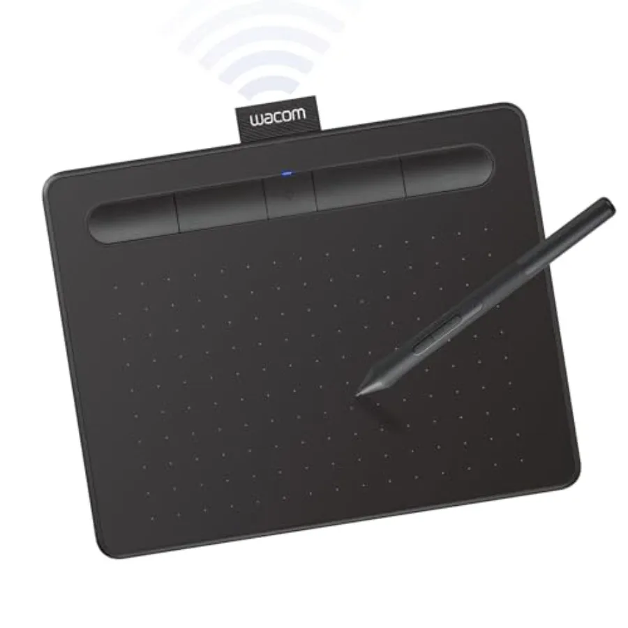 Intuos Small Bluetooth Graphics Drawing Tablet for teachers students and creators black plastic portable with 4 customizable Ex