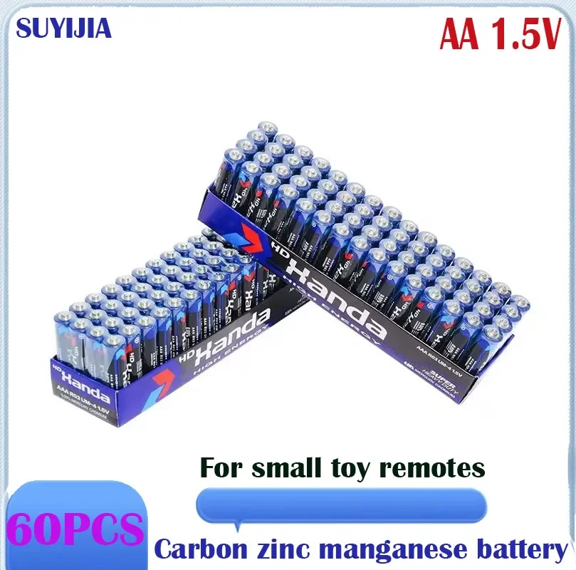 60 Cells 1.5V AA 90mAhDisposable Carbon Zinc Manganese Dry Battery Suitable for Led Light Toy Mp3 Camera Flash ShaverCD pilas aa