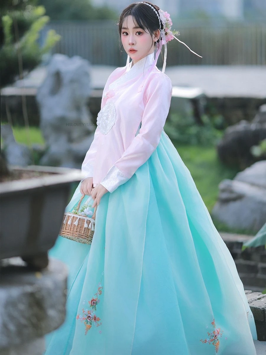 

Корейский ханбок для женщин: костюм принцессы Яньцзи, одежда для фотосессий в стиле интернет-знаменитостей, для придворных фотосессий, косплея и путешествий