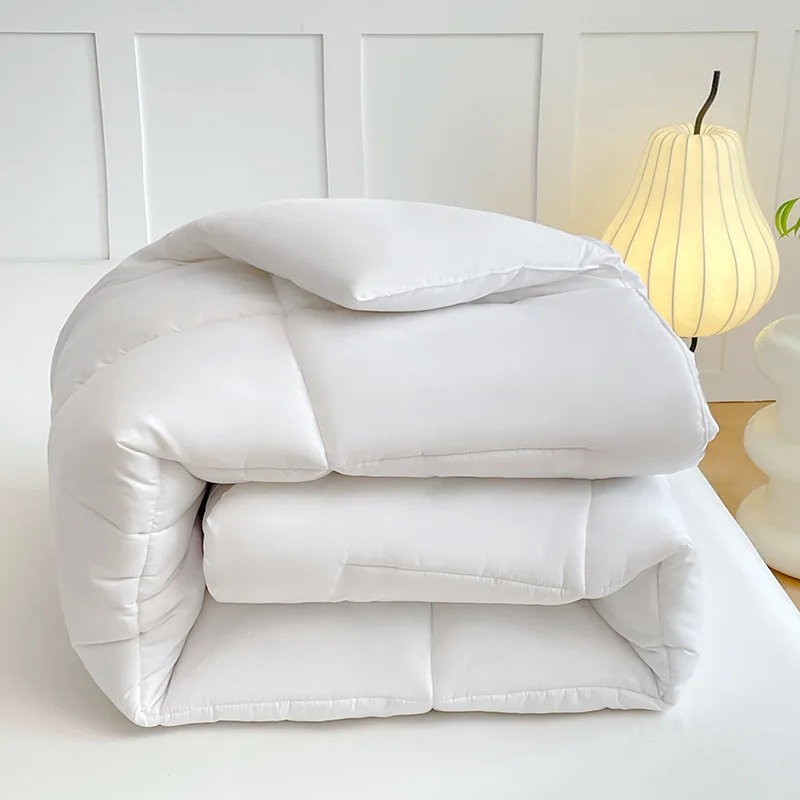 

Soft Polyester Comforter For Winter Spring Autum,USA Full Thick Quilted Blanket,Solid White Grey Home Hotel Comforter Customized