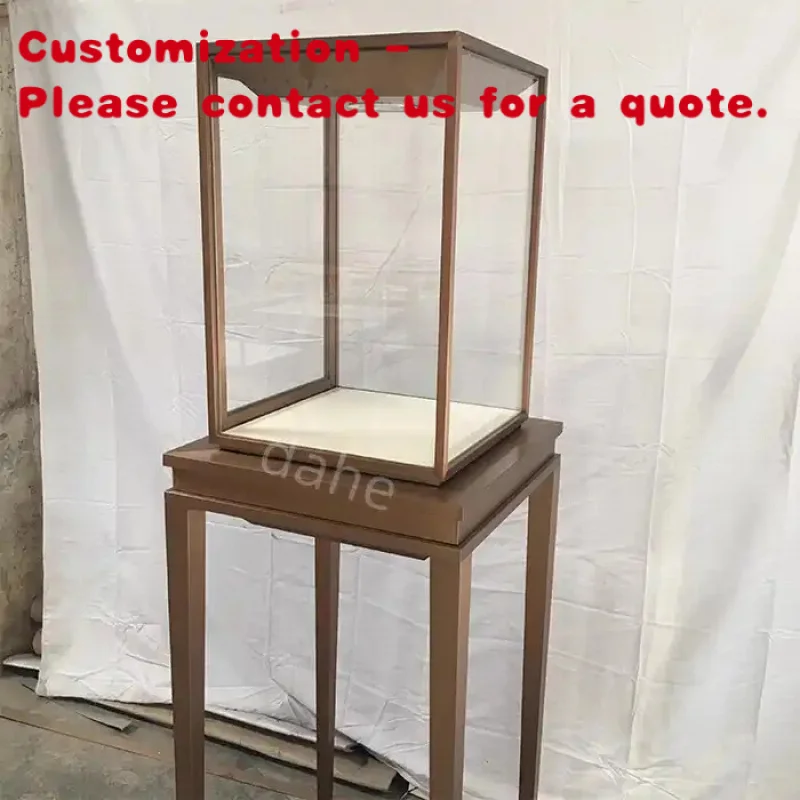 

custom.Luxury Stainless Steel Jewelry Showcase Display Cabinet with Led Lights Jewelry Shop Cabinet Display Counter Store