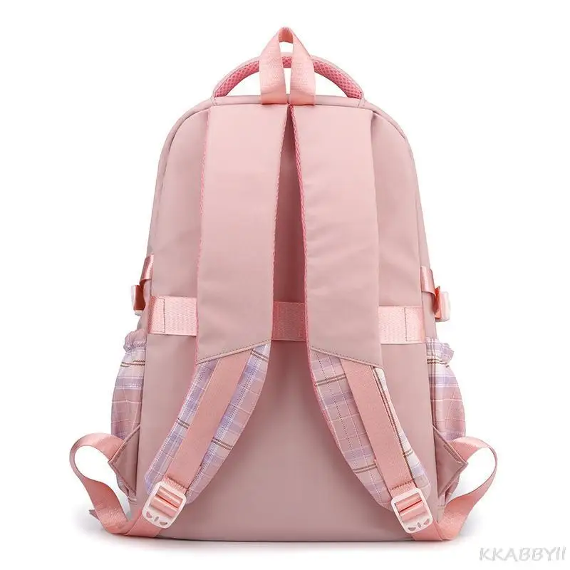 Mochilas escolares de grande capacidade para estudantes do ensino médio, mochila Lilo e Stitch feminina, laptop Junior High School