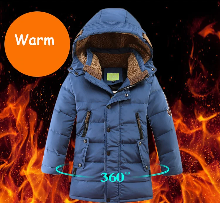 2026 Fashion Winter Duck Down Jacket for Big Boy Children Wear Parka Garments Clothes Thickened Hooded Feather Coat Clothing 6-1