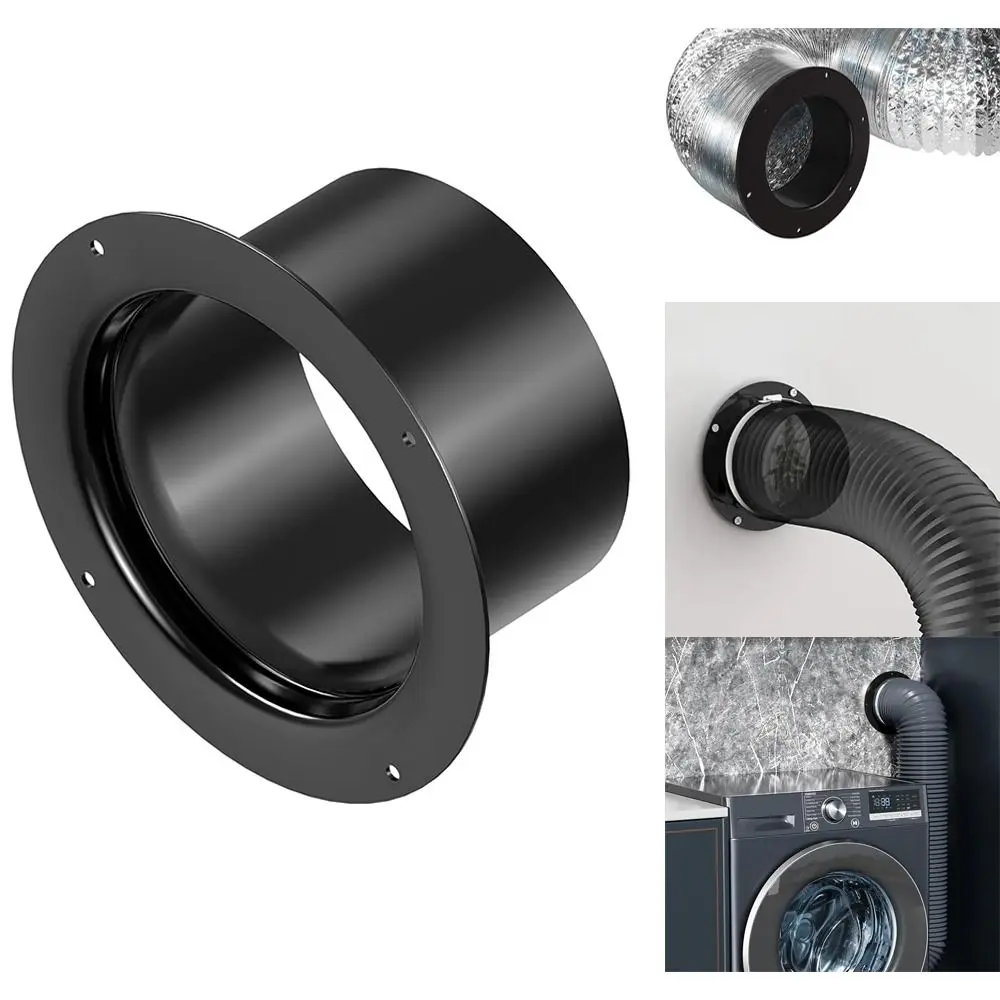 

Fan Connection ABS Wall Flange Connector Round Black Ventilation Pipe Joint Air Pipe Joint Ventilation Pipe