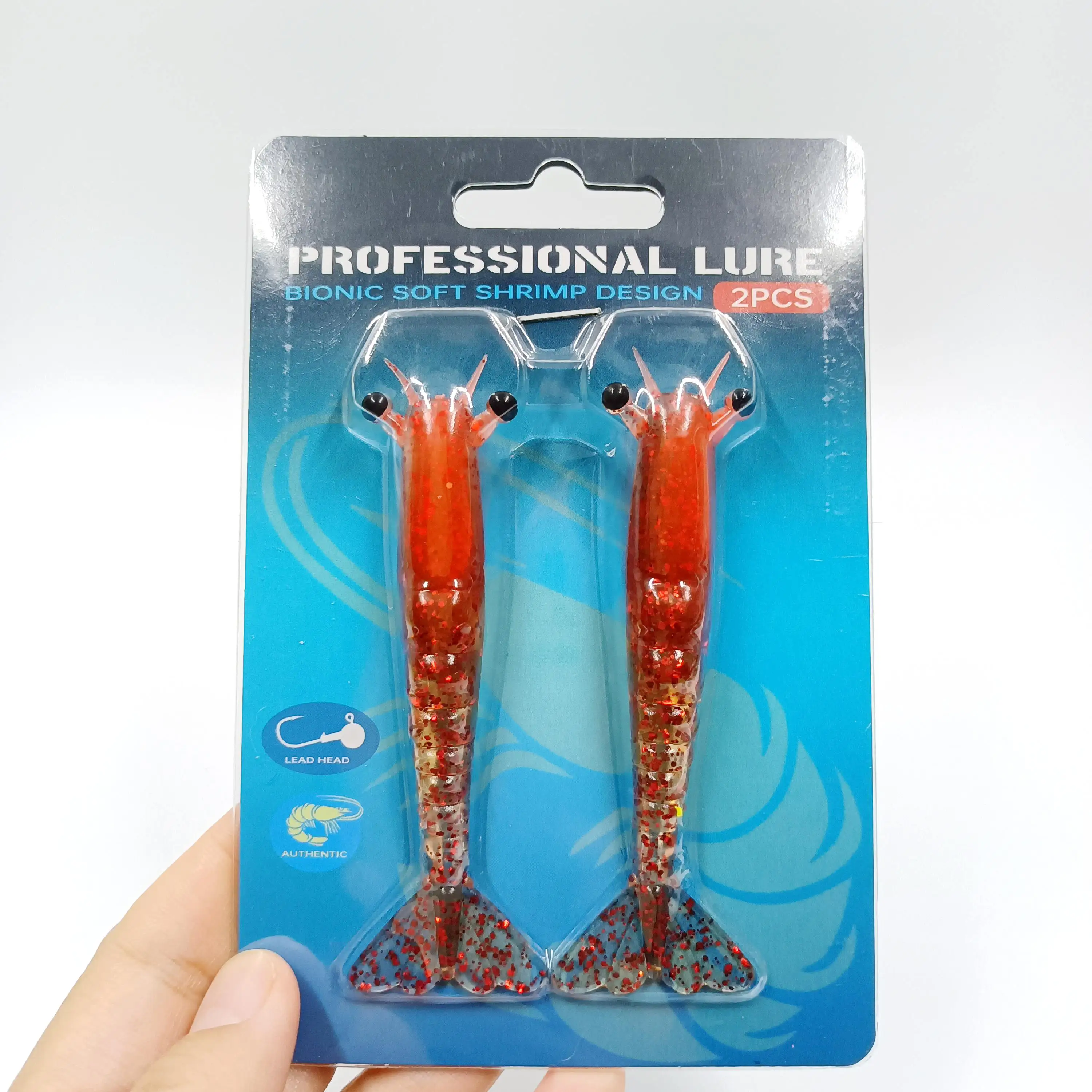 DUODUOYU 2PCS Neue Weiche Garnelen Angeln Locken 9,5 cm/6g 11,5 cm/10g Künstliche lebensechte Weiche Köder für Bass Hecht Forelle Angeln Pesca – Detail 16