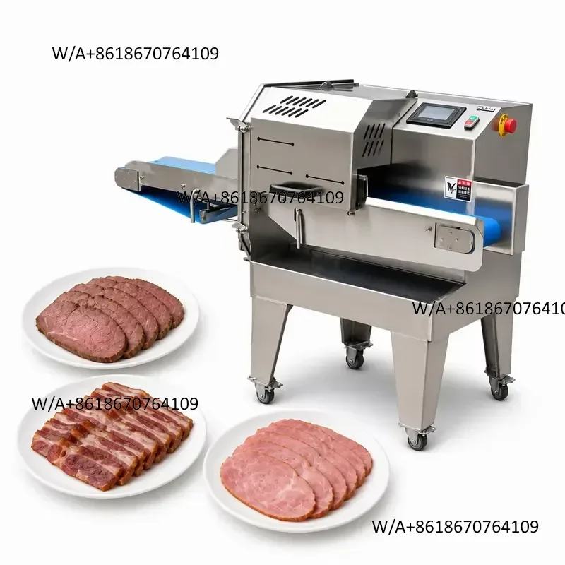 Cooked Beef Slicing Machine Commercial Deli Meat Slicer Automatic Ham Bacon Cutter For Restaurant Processing Plant