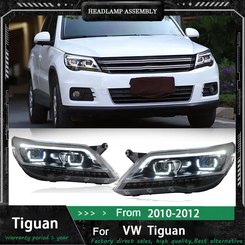 

Автомобильный Стайлинг, фара для фар Tiguan 2009-2012 Tiguan, обновление светодиодных фар, новый Tiguan, светодиодный объектив проектора, сигнал DRL