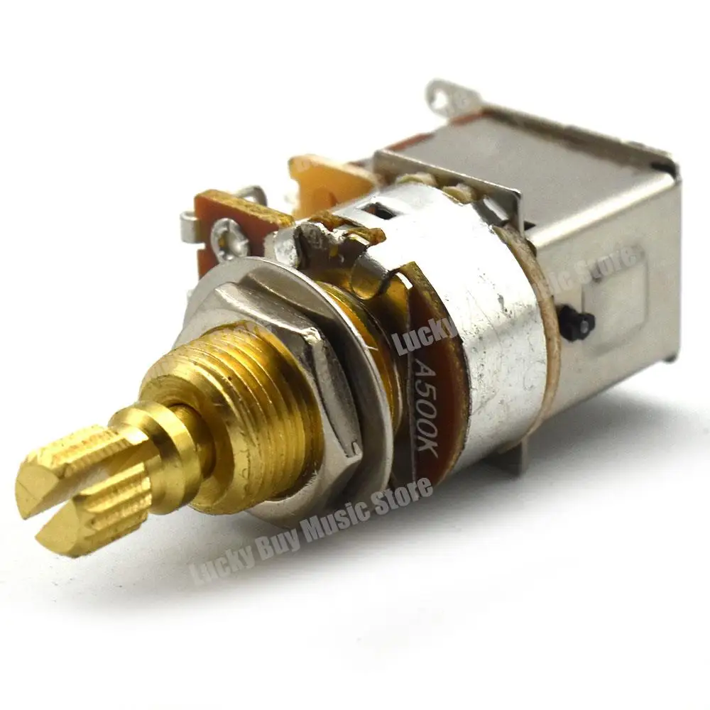 

30Pcs Brass Split Shaft Bass Guitar Potentiometers A500K/B500K Push-Push Tone Volume Control Pots for Guitar