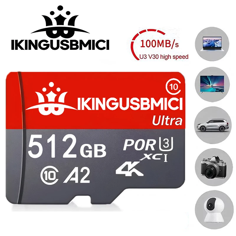 Smartphone Flash Class10 Original 32/64/128/256/512gb Mini Sd Card Camera High Quality U3 Premium Fast Durable Reliable Class 10