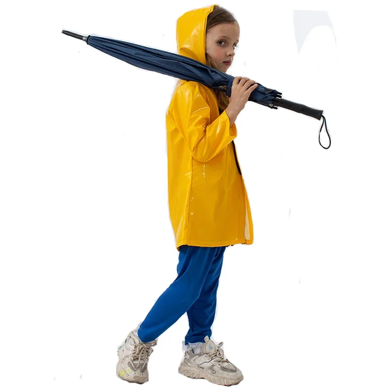 2024 Kids Yellow Rain Coat Coraline Girl Costume For Halloween Carnival Party