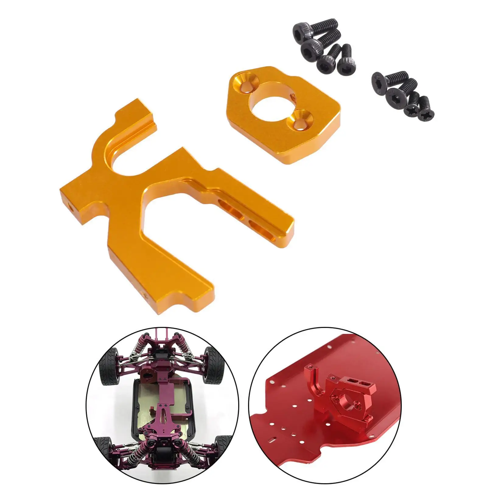 Aluminum Alloy RC Car Motor Mount Adjustable Upgrade Holder Spare Parts for Wltoys 1 14 144001 124019 RC Car