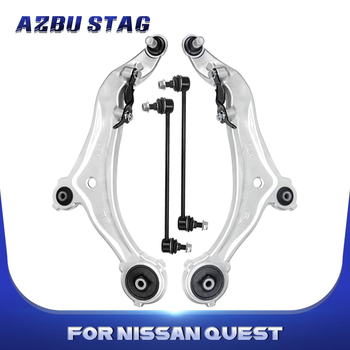 AzbuStag 4Pcs Front Lower Control Arm Sway Bar Link Suspension for Nissan Quest 2011 2012 2013 2014 2015 2016 2017 546181AA0E