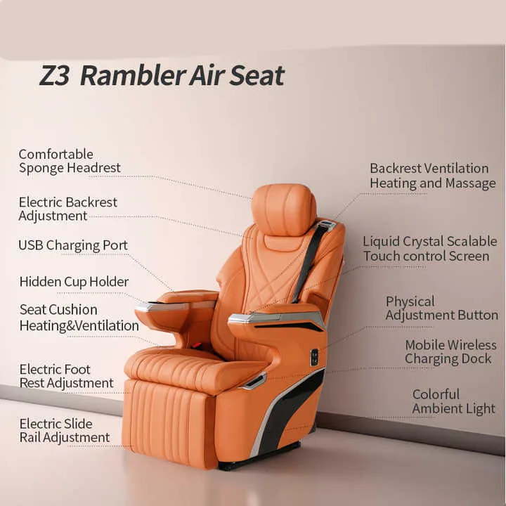 Premium Quality Cheap Luxury Car Seats With Table Leather Vip Aviation Power Seat