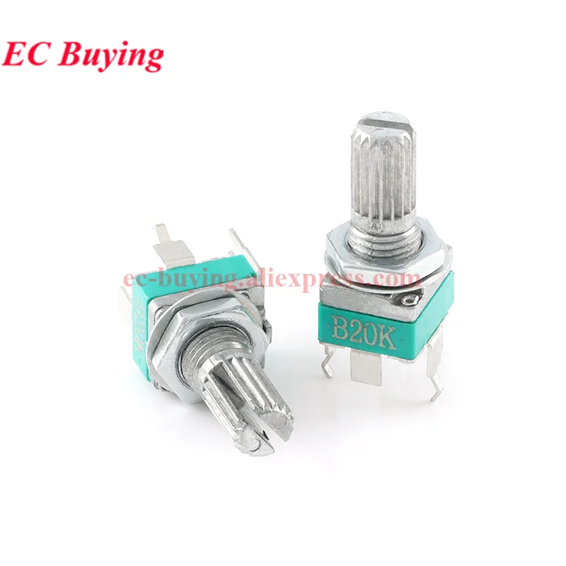 2-10pcs RK097N 3Pin Single Vertical Potentiometer RK097G 6Pin 1K 5K 10K 20K 50K 100K 500K B5K B10K B100K B500K Audio Amplifier