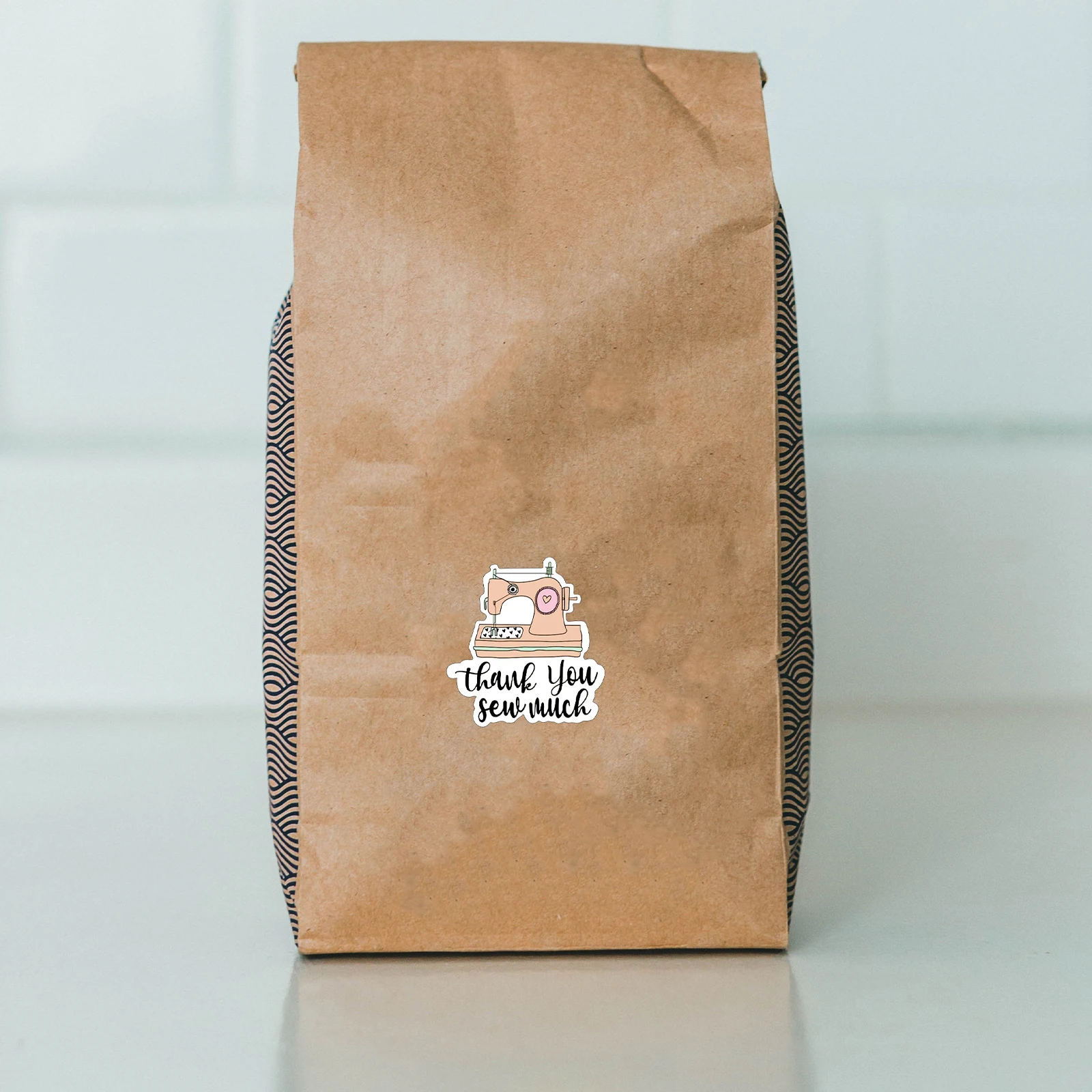 Product Purchase Thank You Sewing Machine Decoration 500Pcs 1.57In*1.7In Label Sticker Thank You Sticker, Handmade Sticker, Envelope Sticker, Gift Bag Packaging Sticker